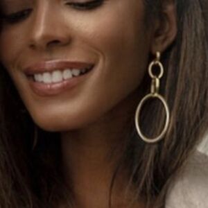 Vita Fede Cassio Hoop Earrings New Gold Toned